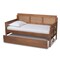 Baxton Studio Toveli Ash Walnut Wood and Synthetic Rattan Daybed with Trundle 159-9848-10648 - alternate 8